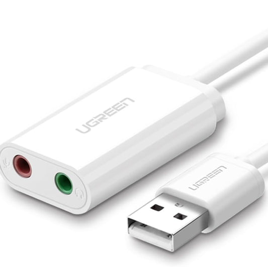 محول صوت سماعة الرأس من USB إلى 3.5 ملم من UGREEN / US205