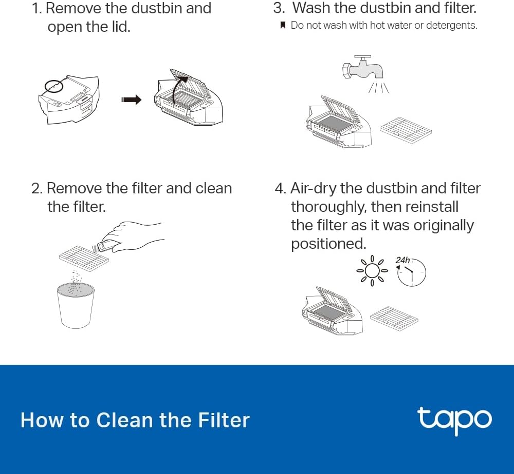 طقم استبدال المكنسة الكهربائية الروبوتية Tapo RVA102 طقم استبدال المكنسة الكهربائية الروبوتية Tapo RVA102