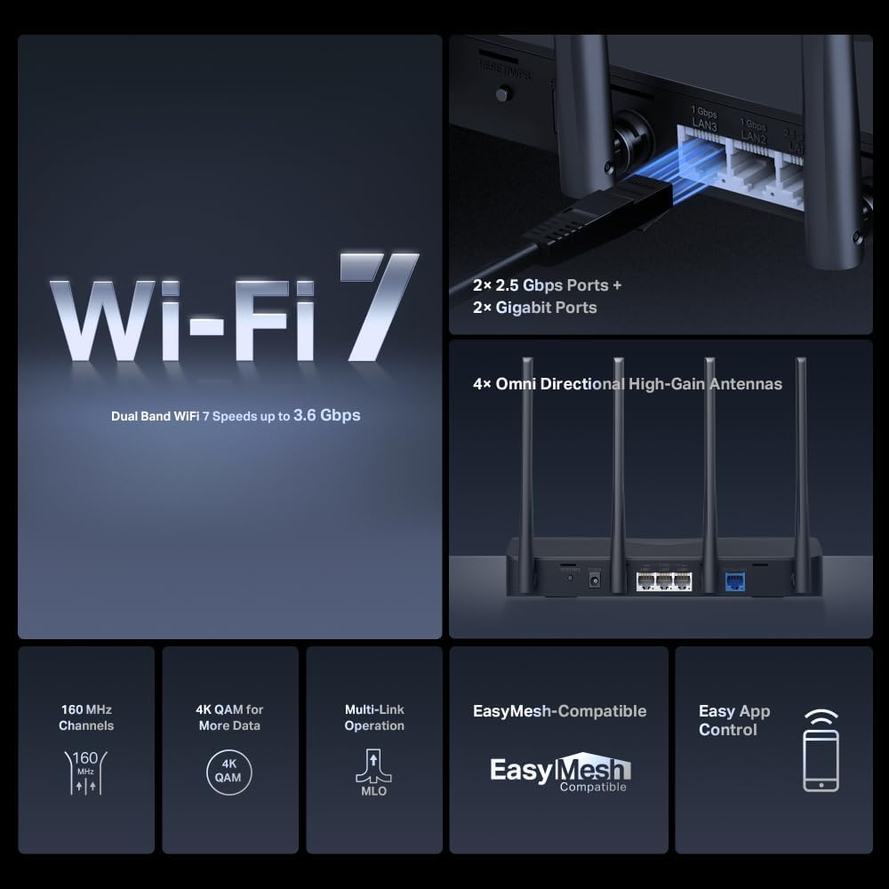 Mercusys MR27BE | BE3600 Dual Band Wi-Fi 7 Router