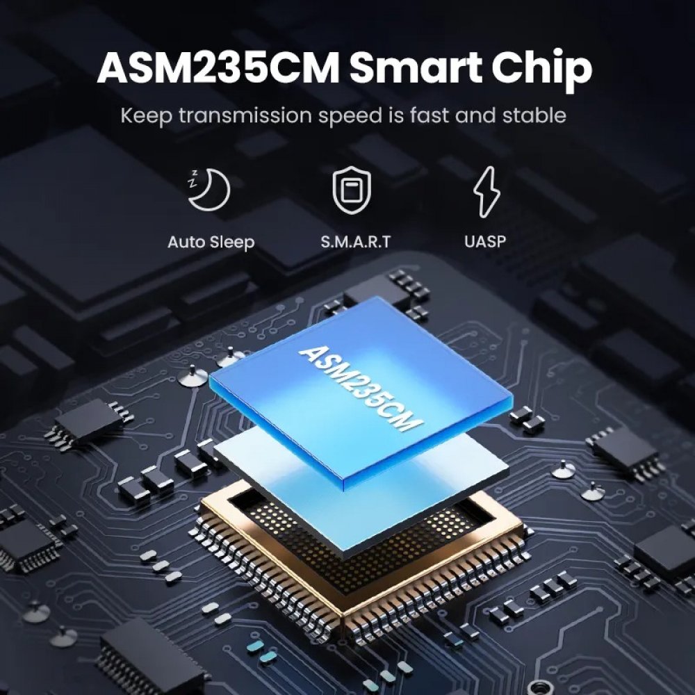 UGREEN USB 3.1 2.5″ Hard Drive Enclosure USB-A to USB-C & USB-C to USB-C Cables/ 60735