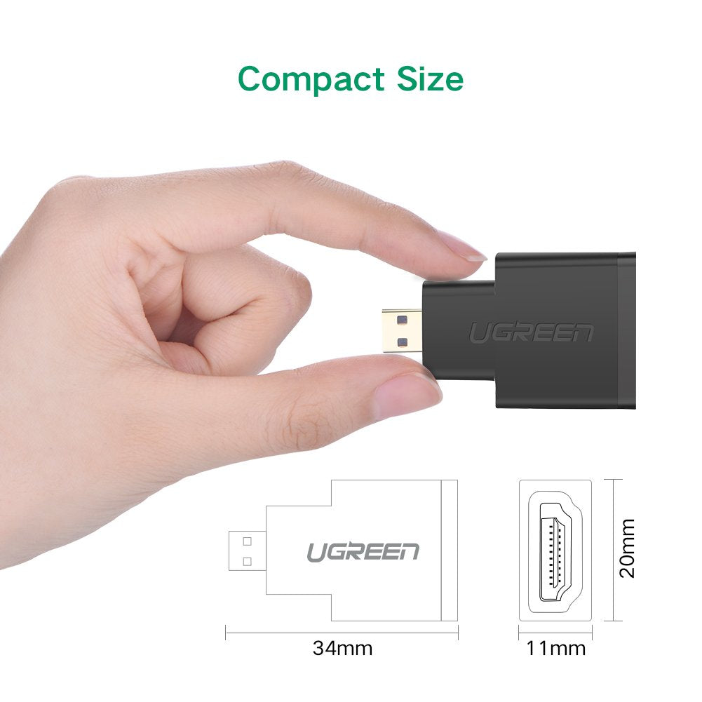 UGREEN Micro HDMI Male to HDMI Female Adapter (Black) / 20106