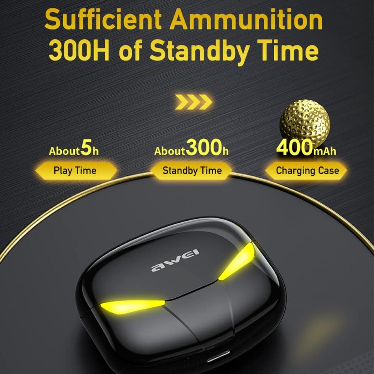 سماعات أذن Awei T35 TWS للألعاب تعمل بتقنية البلوتوث