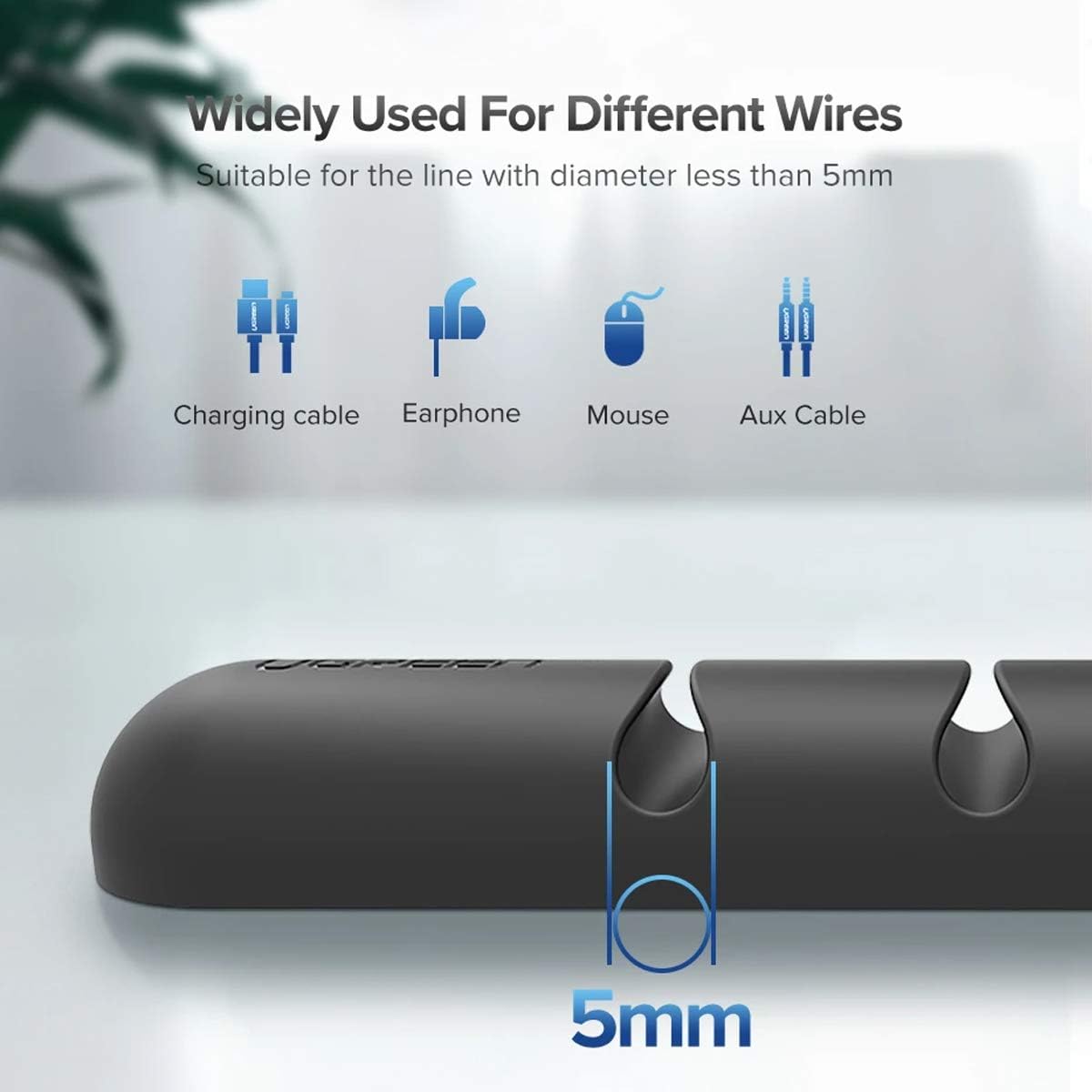 UGREEN Self-Adhesive 7 Cable Organizer Black /50320