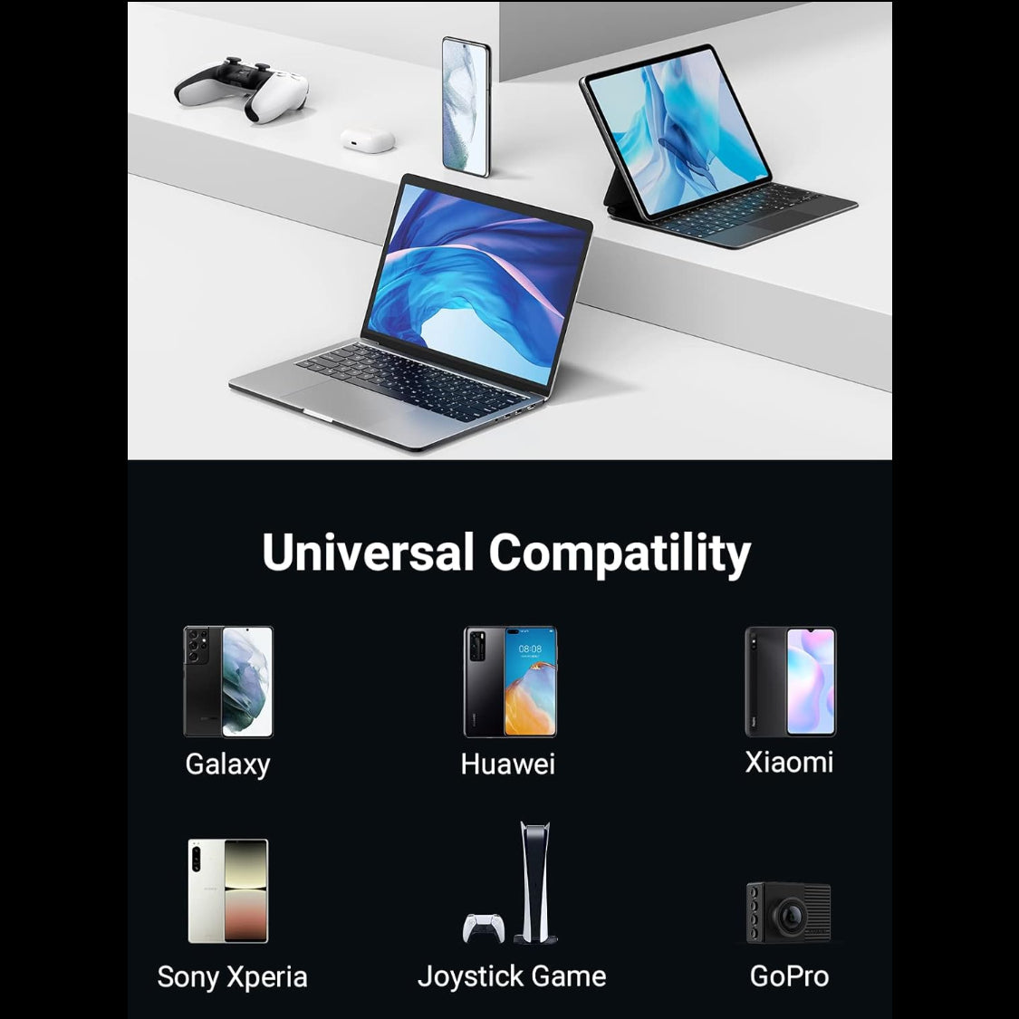 Ugreen Angled USB-C Male To USB2.0 A Male 3A Data Cable(90°Angle) (Black)/ US284