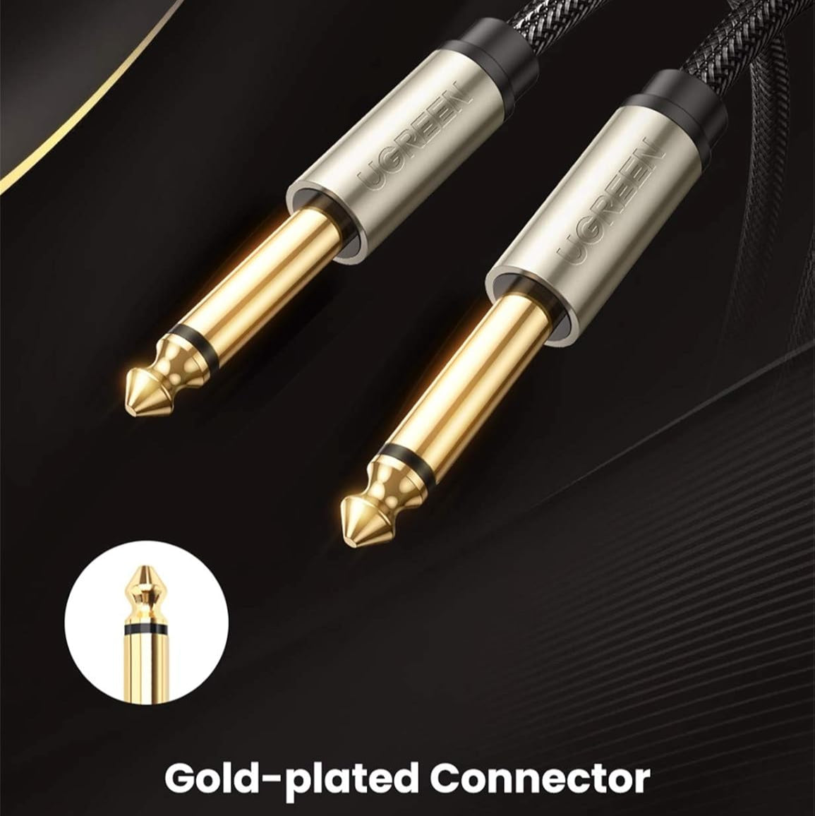 كابل صوت ستيريو مساعد 6.5 مم من ذكر إلى ذكر من يوجرين / AV128