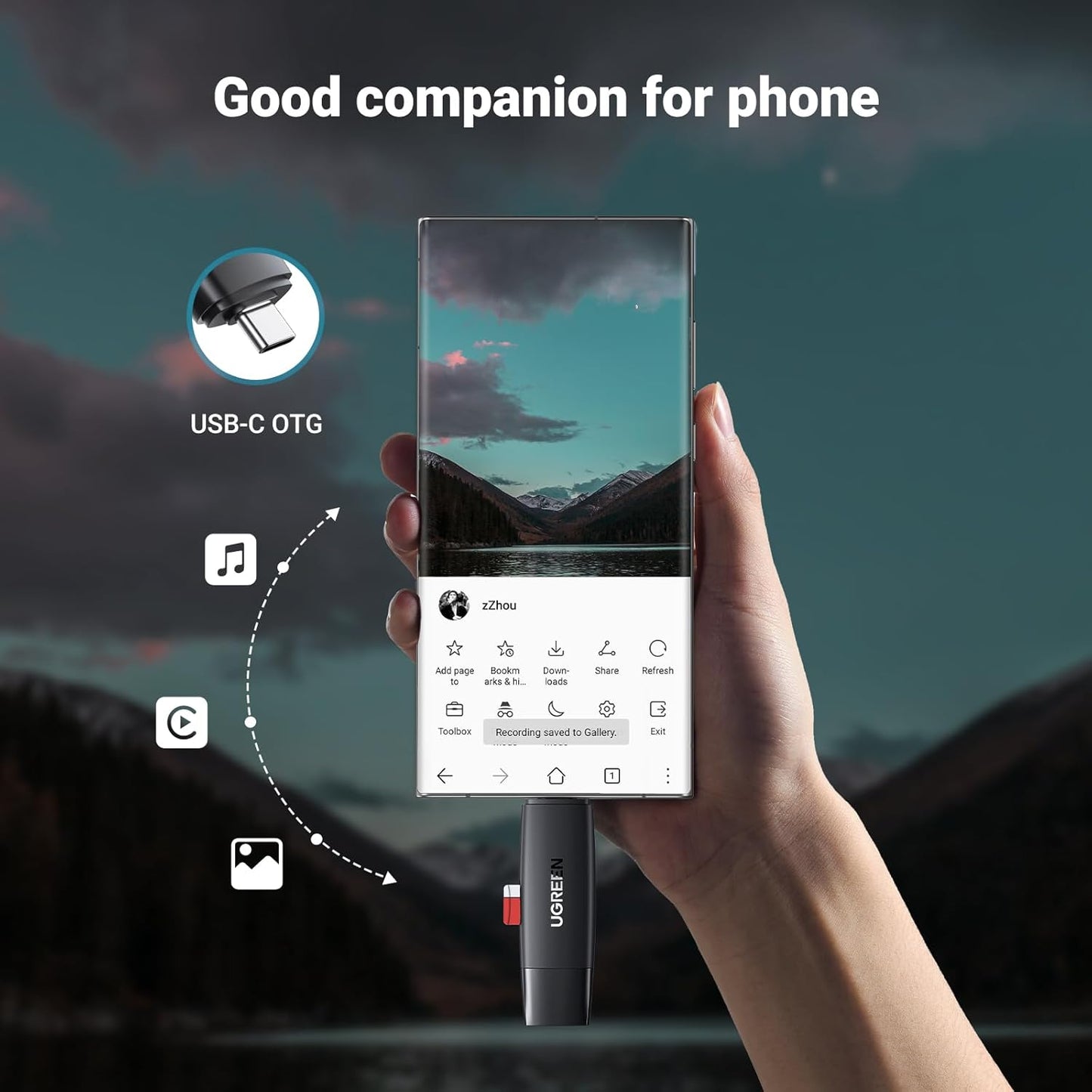 UGREEN 2 in 1 USB 3.0 & USB C SD Card Reader /80191