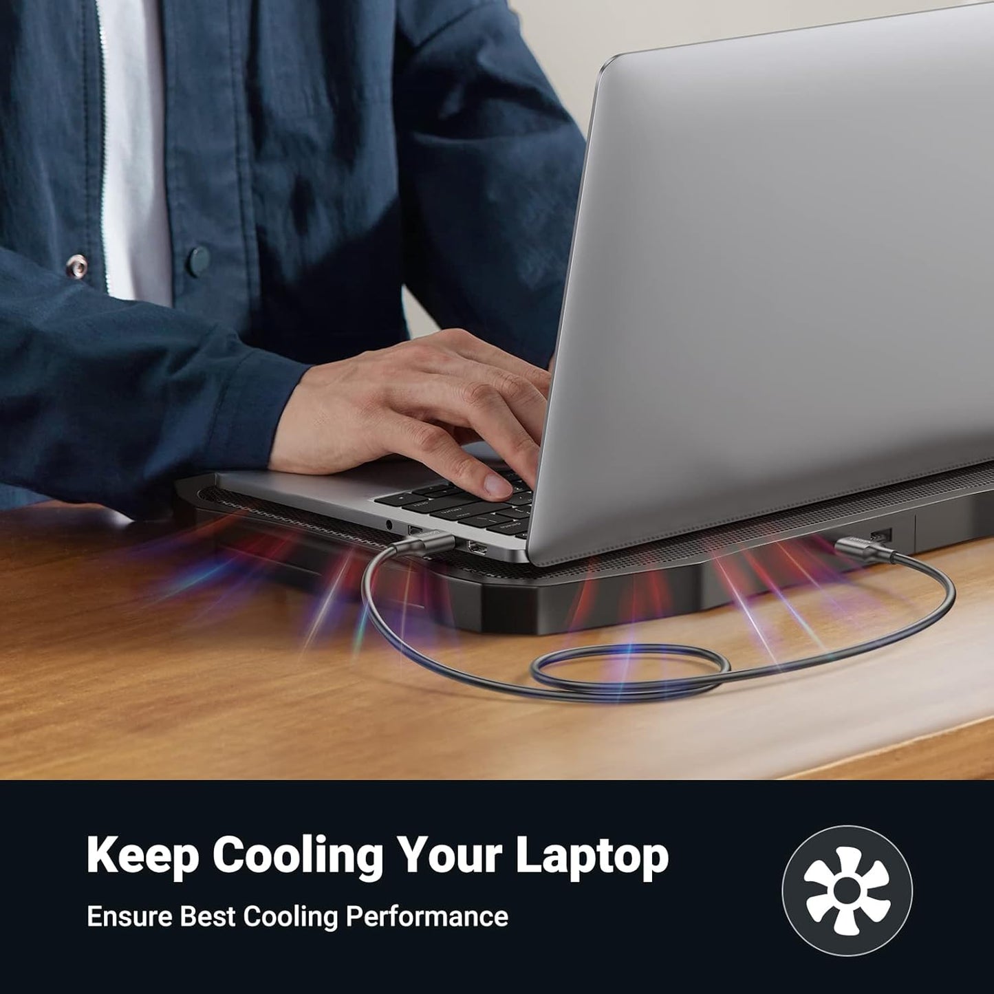 كابل يوجرين USB-A 3.0 ذكر إلى ذكر (أسود) / US128