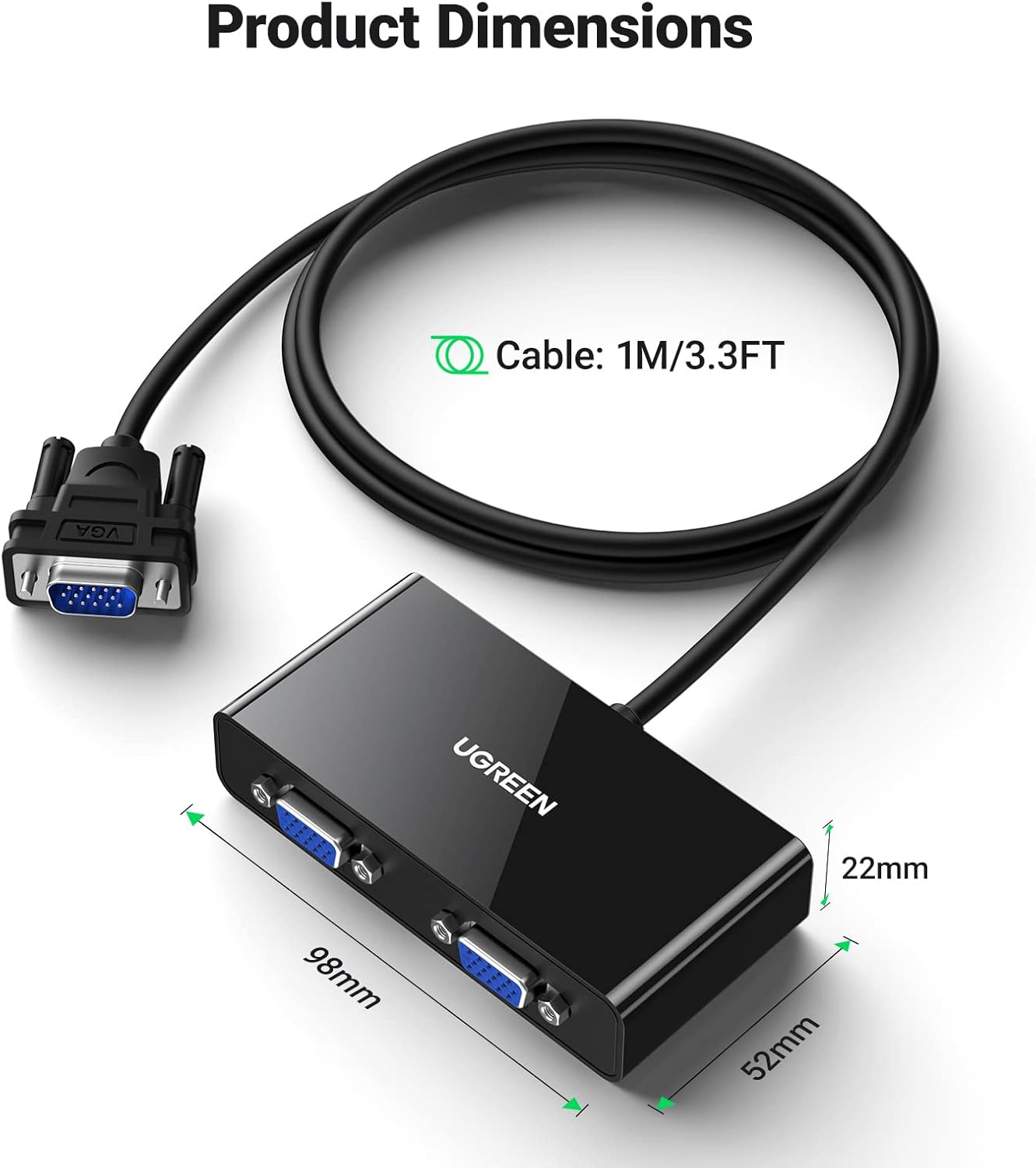 UGREEN VGA Male 2 Female Video Splitter Cable / 20918