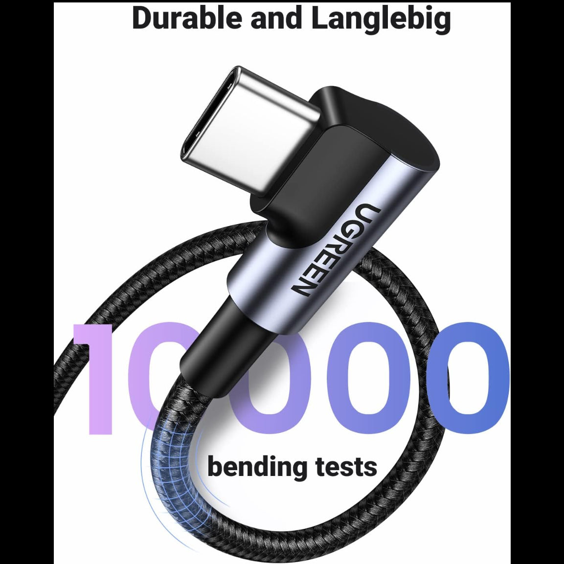 UGREEN Angled USB-C Male To Angled USB 2.0 A Male 3A Data Cable(90°Angle)/US176