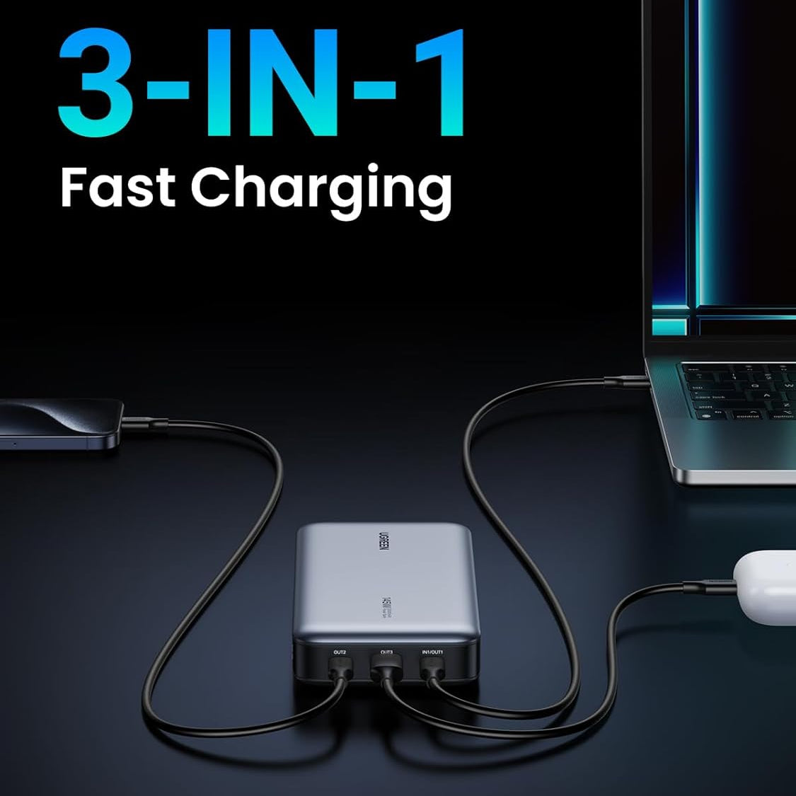 UGREEN 145W | 25000mAh for Laptop-3 Ports Power Bank / 90597A