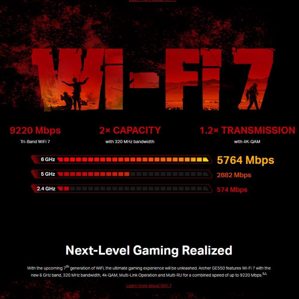 Tp-Link Archer GE550 | BE9300 Tri-Band Wi-Fi 7 Gaming Router
