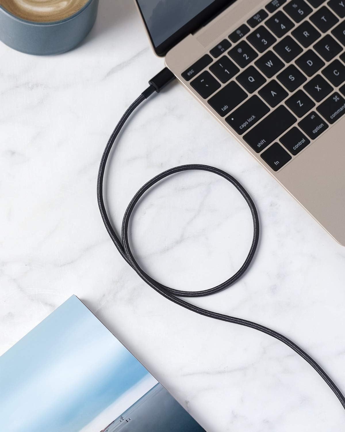كابل Anker 322 USB-C إلى USB-C مضفر - (0.9 سم) أسود