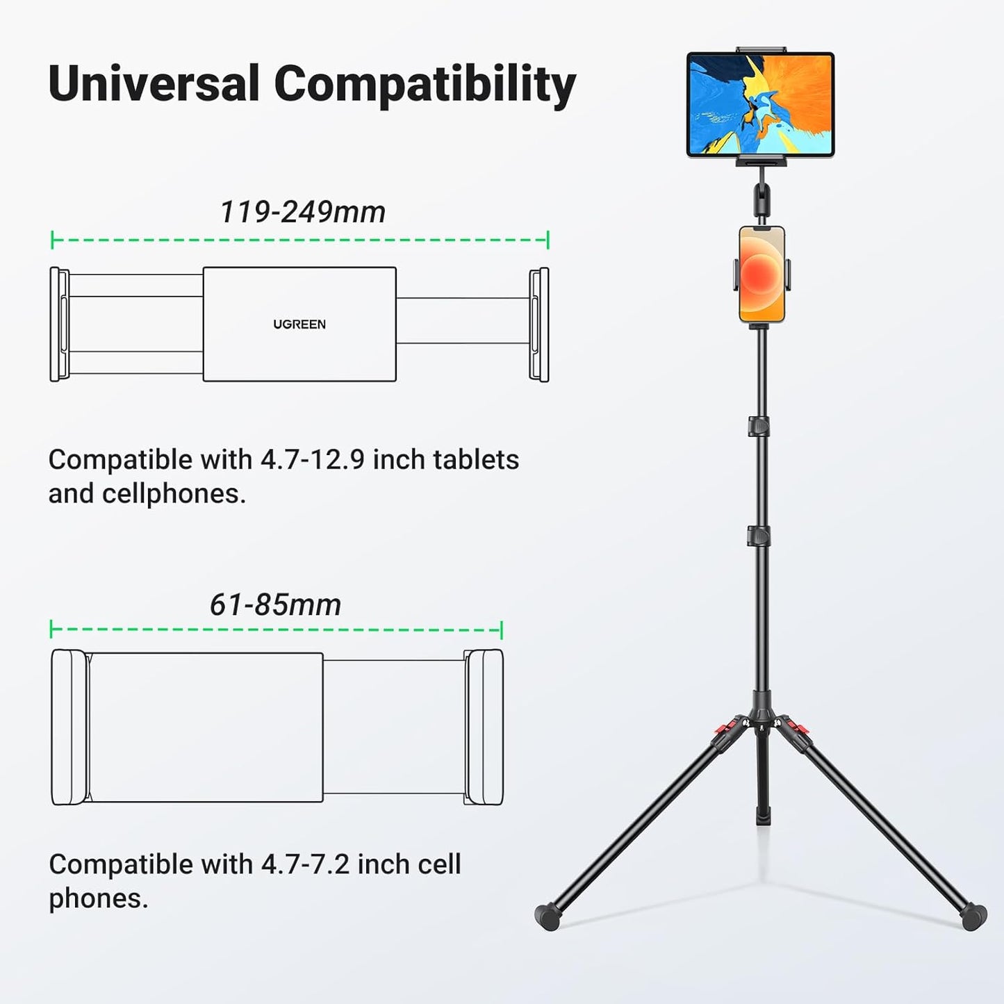 UGREEN Tripod Stand 1.7m  For Tablet and Phone Only for livestream / 15647