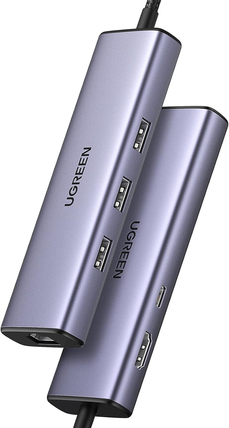 15598 / UGREEN USB-C to 3xUSB 3.0 A + HDMI  4K@30Hz + RJ45 Gigabit + PD Multifunction Adapter