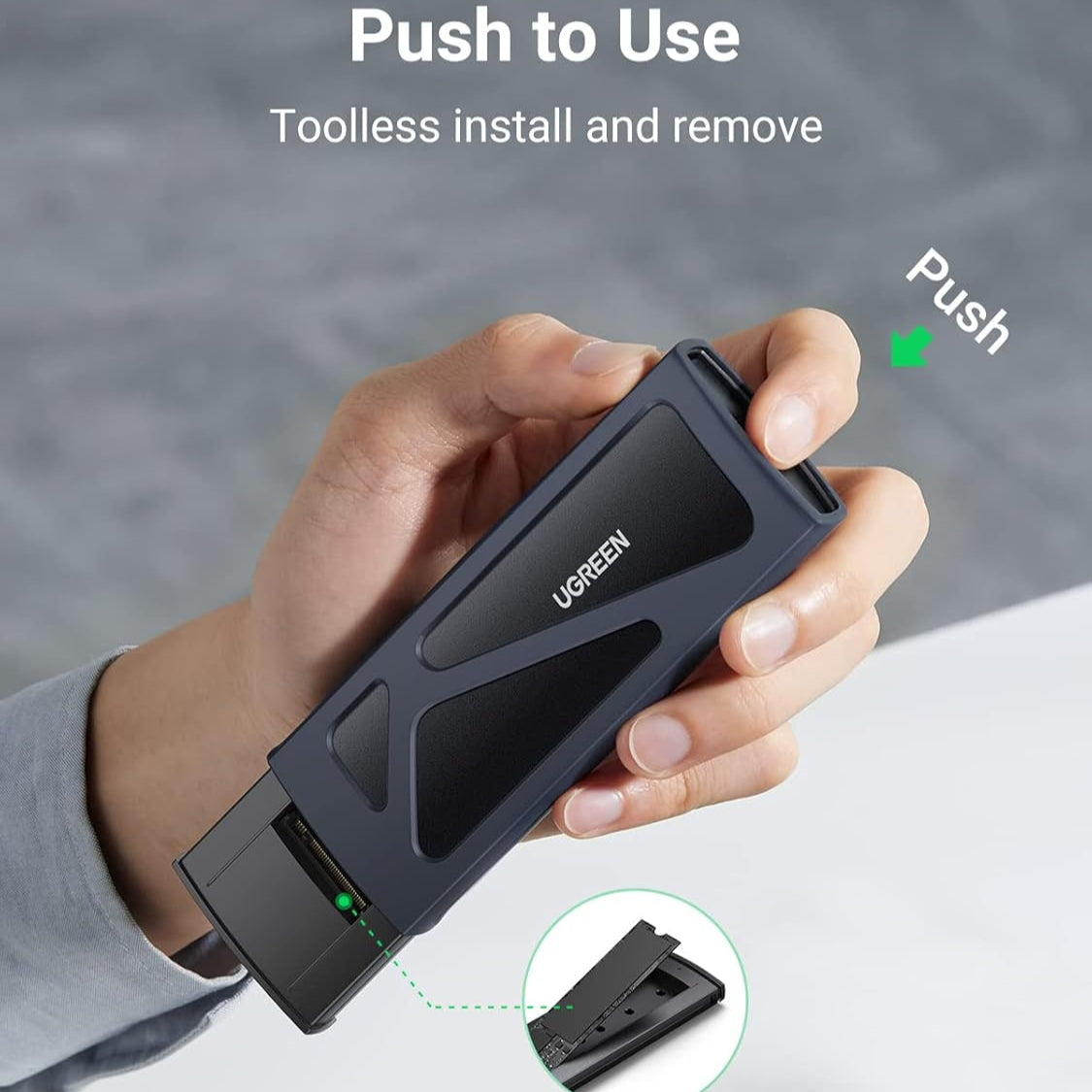 علبة محرك الأقراص الصلبة UGREEN M.2 NVME (10 جيجابت في الثانية) مع كابل C إلى C وC إلى A / 15512