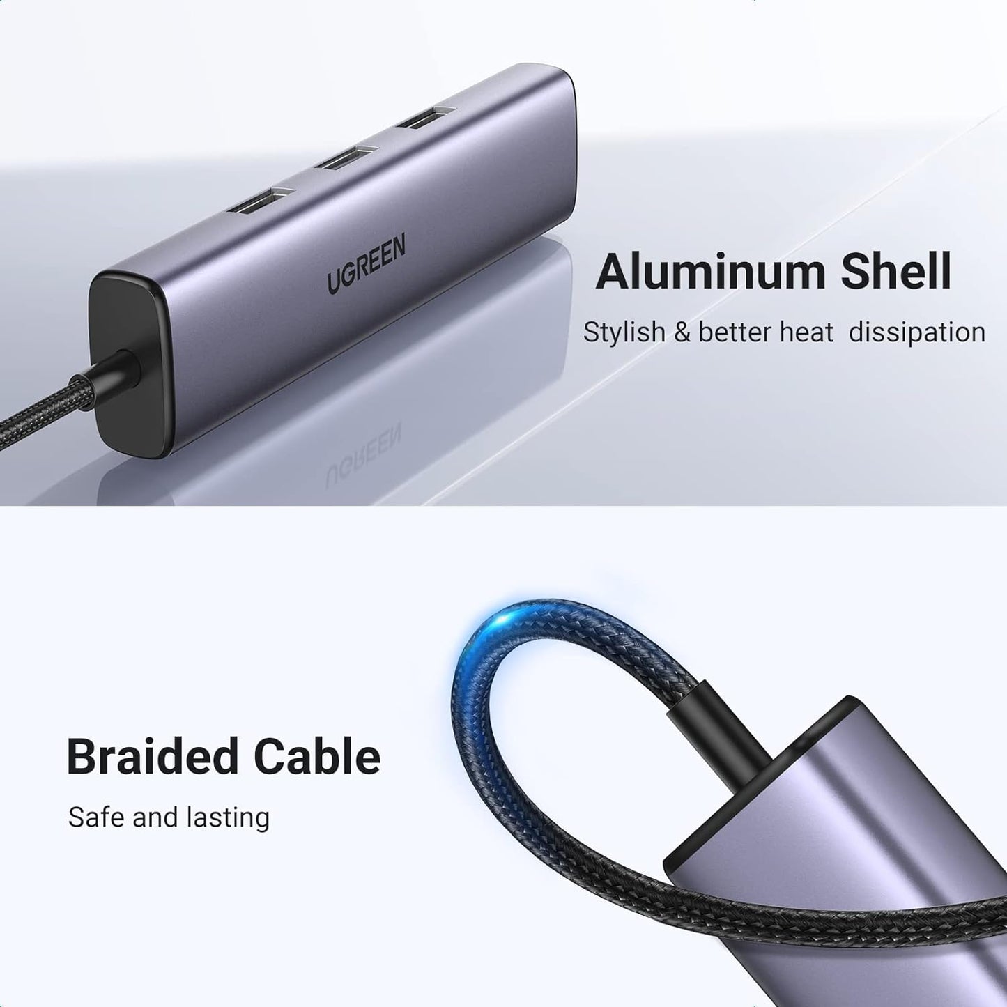 محول إيثرنت يوجرين USB-C إلى 3 منافذ USB-A 3.0 بسرعة تصل إلى 5 جيجابت في الثانية + مدخل جيجا ايثرنت / 60600