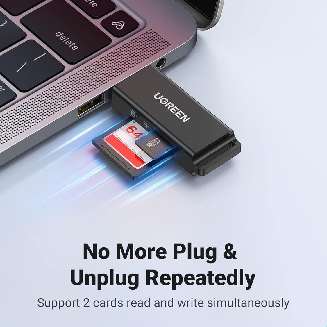 UGREEN USB 3.0 TO TF + SD DUAL CARD READER (BLACK) / 40752