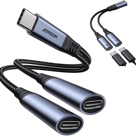 محول صوت JOYROOM SY-C03 من سلسلة نقل الصوت 2 في 1 (من النوع C إلى النوع C المزدوج) 