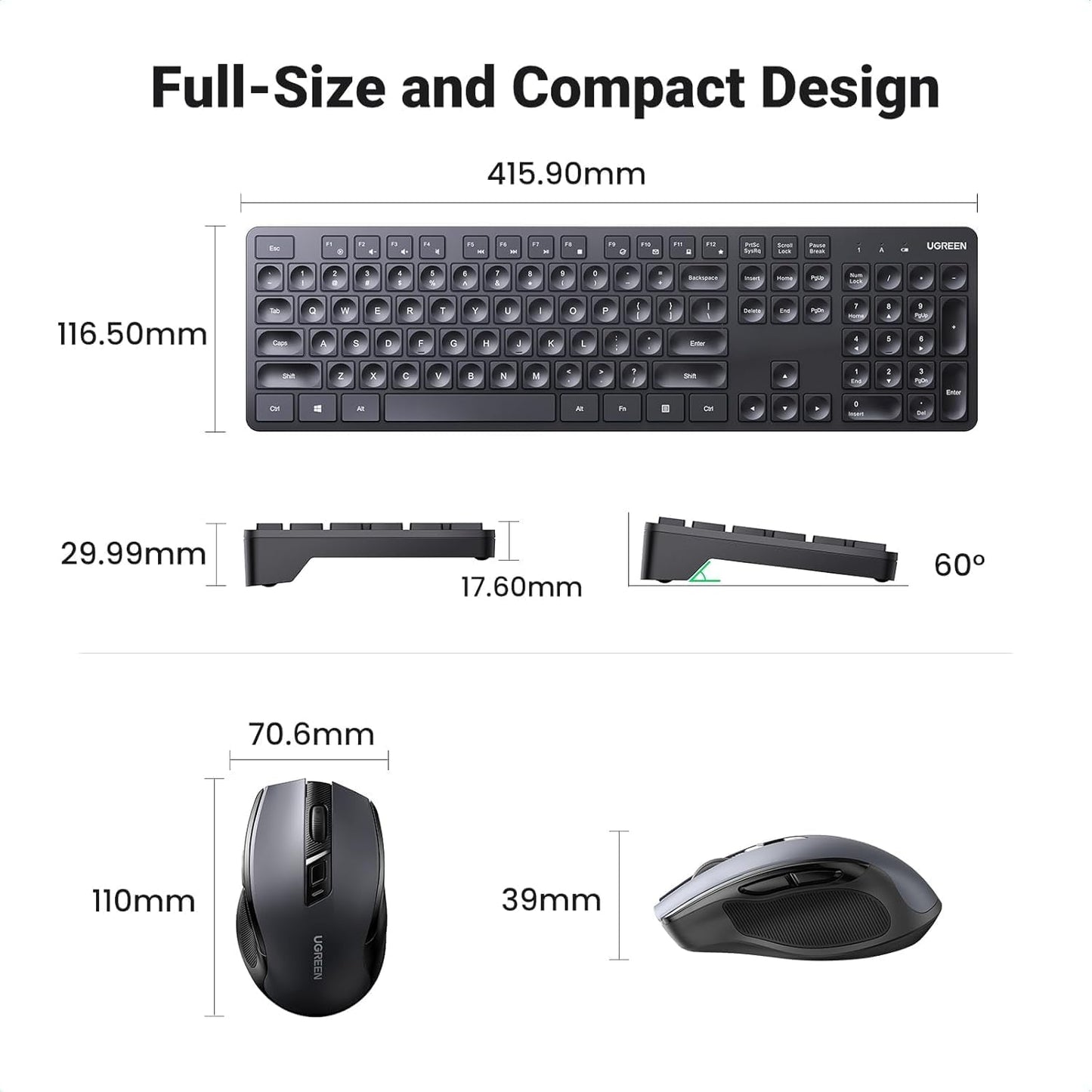 UGREEN Wireless Keyboard and Mouse Combo / 45248