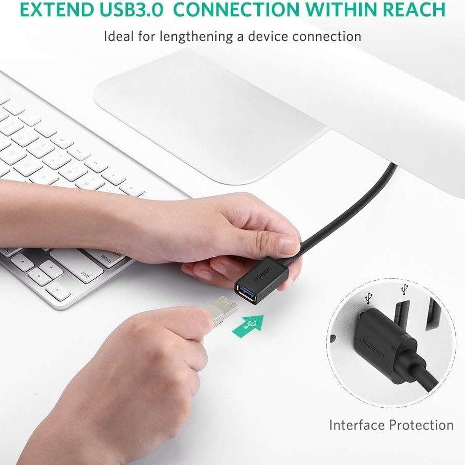 Ugreen USB-A (male) - USB-A (female) adapter extension cable USB 3.0 5Gb/s / US129
