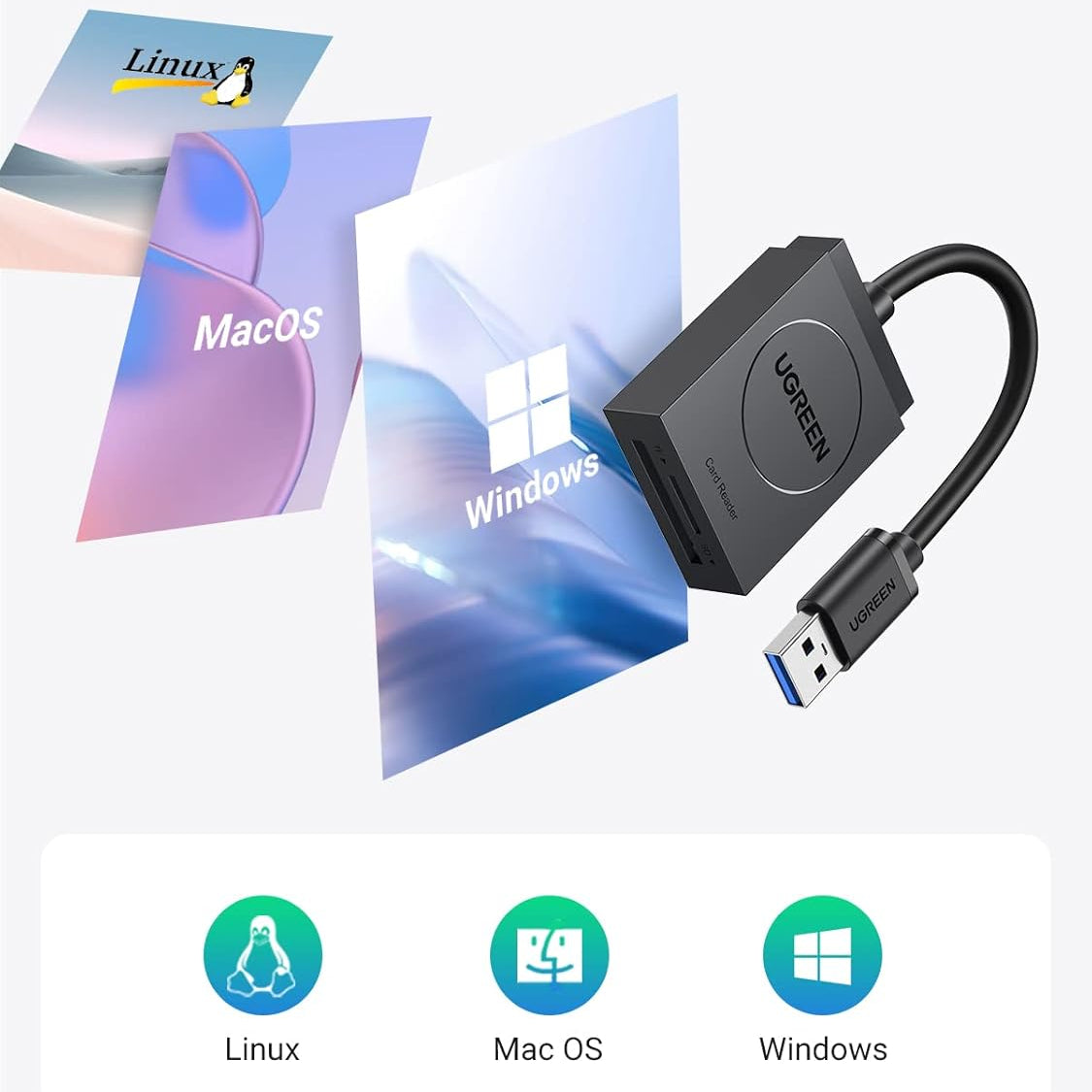 UGREEN 2-in-1 USB 3.0 SD/TF Card Reader /20250