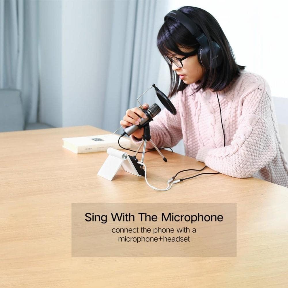 كابل صوت UGREEN مقاس 3.5 مم ذكر إلى 2 أنثى مع هيكل من الألومنيوم (أسود) /30619