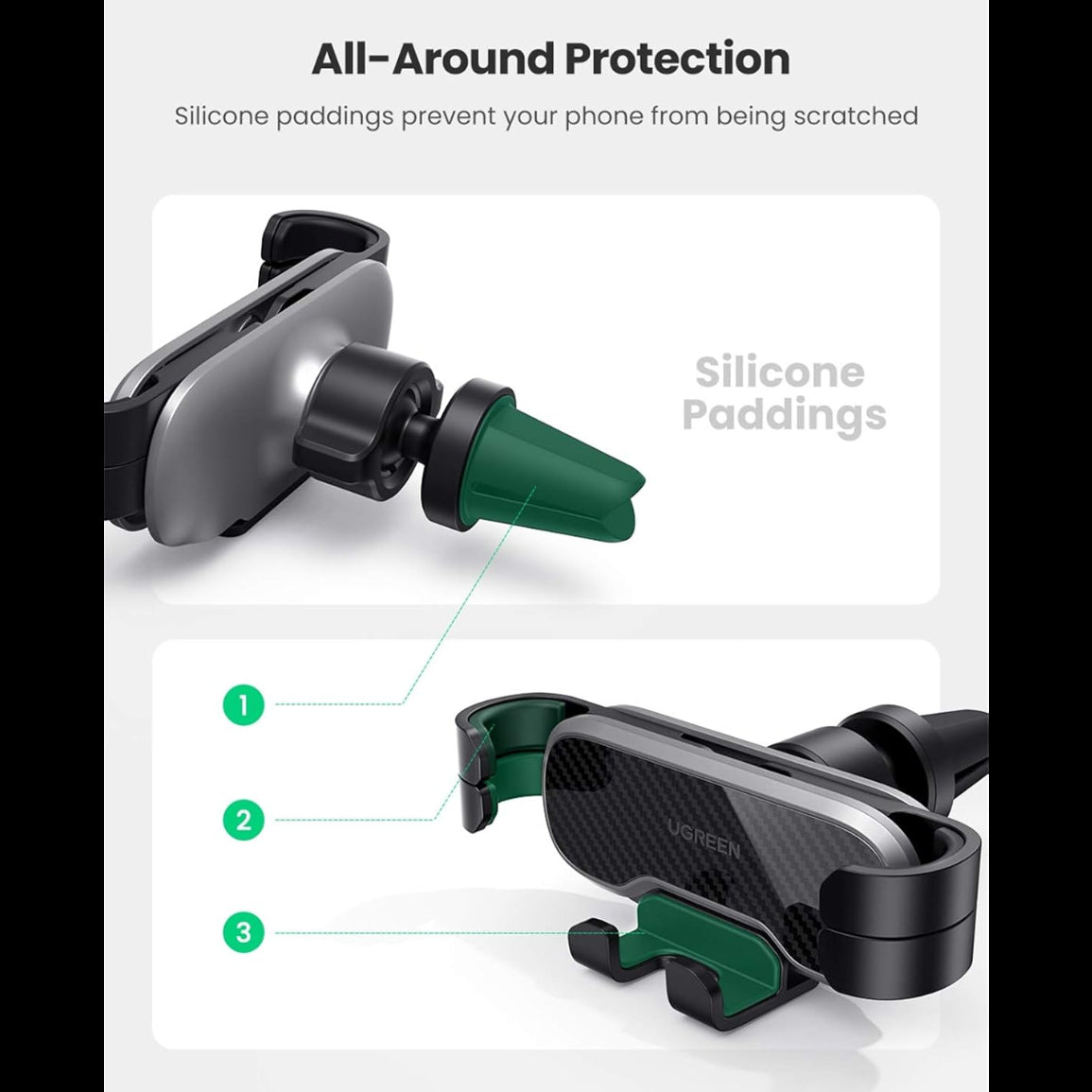 UGREEN Gravity Drive Air Vent Car Mount Phone Holder / 80539