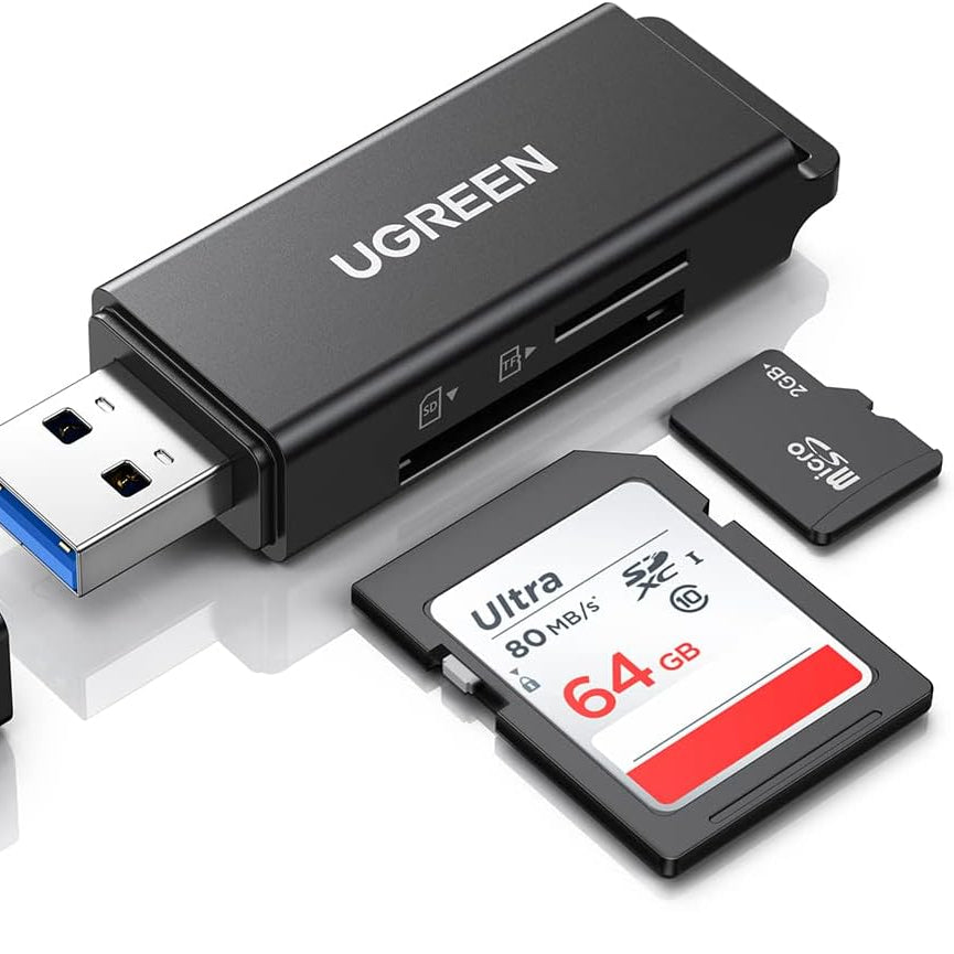 UGREEN USB 3.0 TO TF + SD DUAL CARD READER (BLACK) / 40752