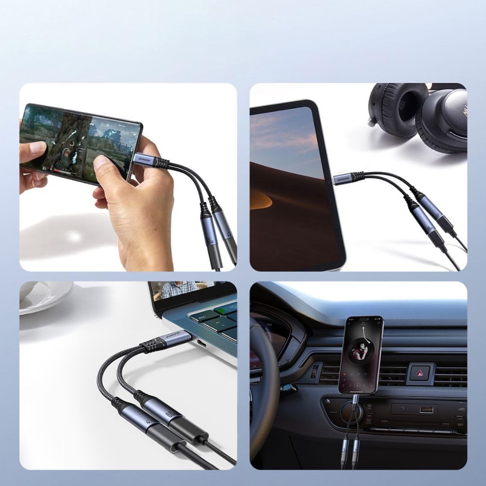 JOYROOM Audio-Transfer Series 2-in-1 Audio Adapter (Type-C to Dual Type-C) - SY-C03