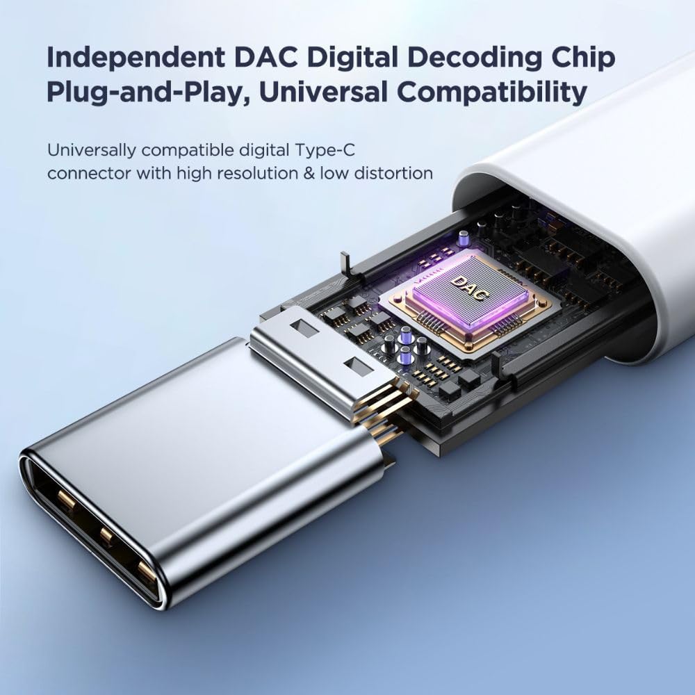 سماعات أذن سلكية من سلسلة Joyroom Type-C نصف داخلية - أبيض /JR-EC05