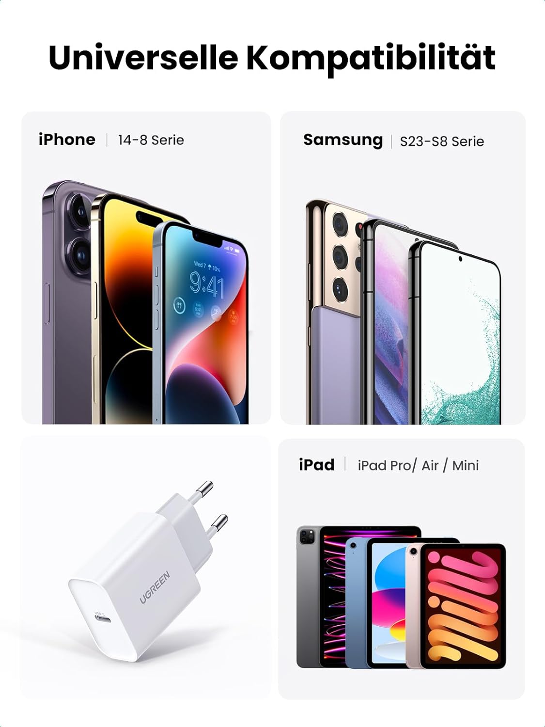 UGREEN 20W USB C Charger USB C Power Adapter Charging Plug | 60450 UGREEN 20W USB C Charger USB C Power Adapter Charging Plug | 60450