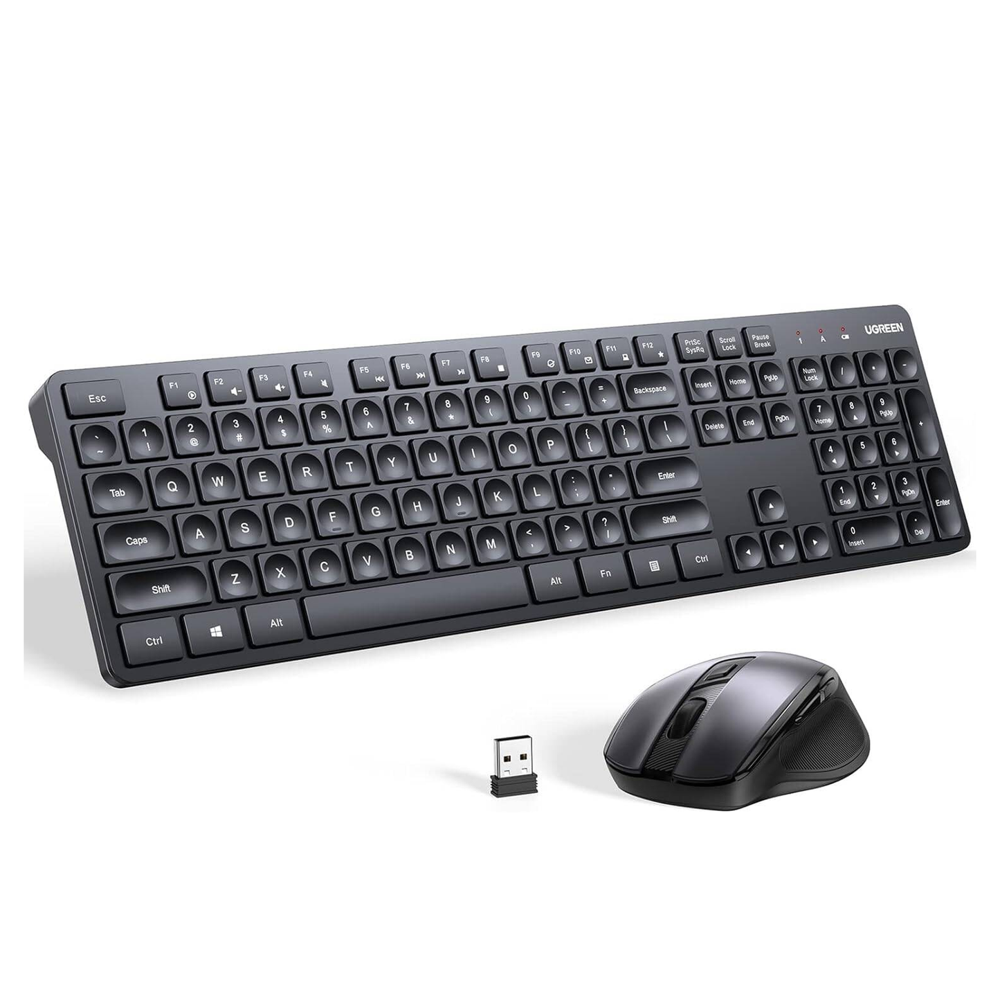 UGREEN Ergonomic Wireless 2.4G Keyboard & Mouse Combo Silent Full Size Black /MK331/65781