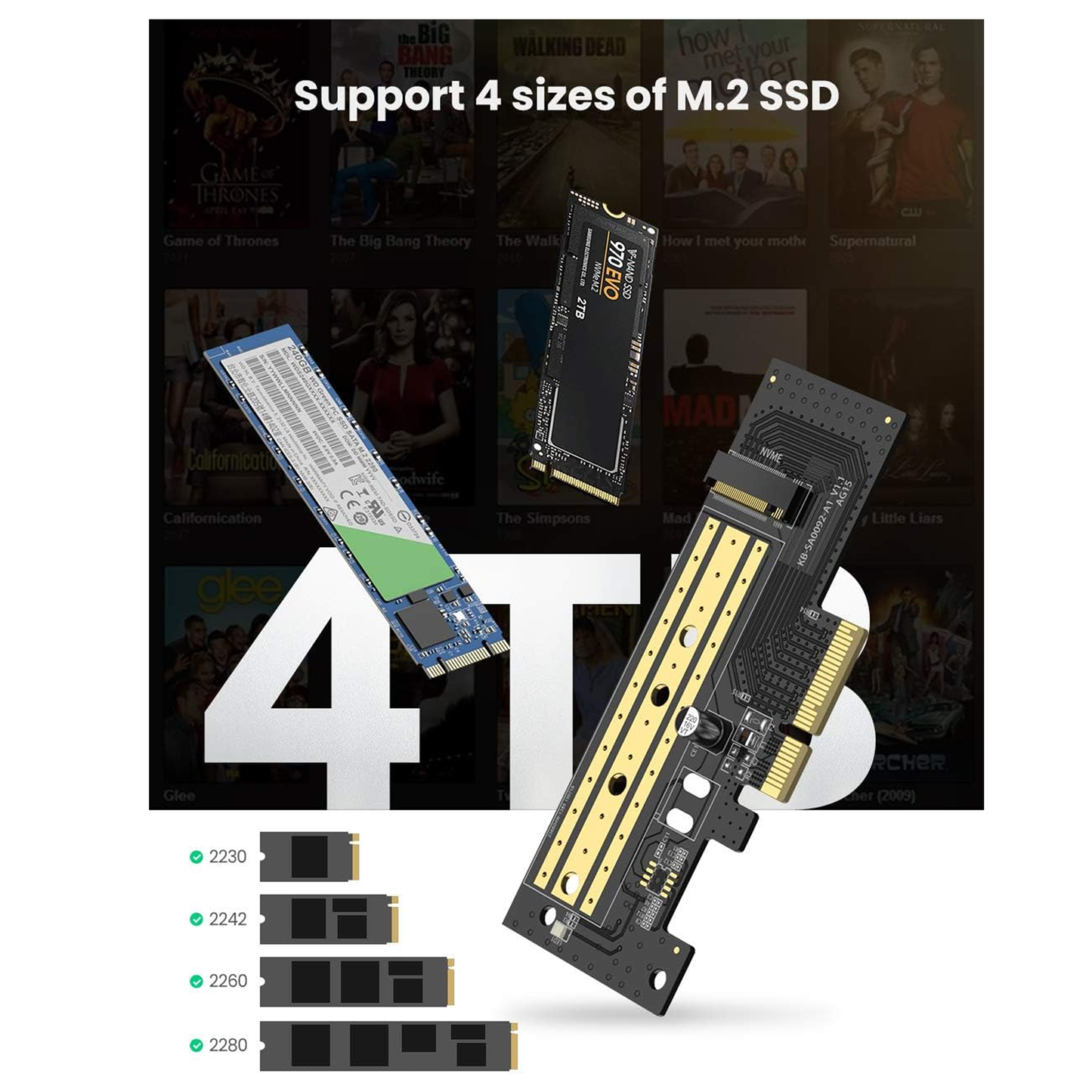 محول UGREEN PCIe 3.0 x4 إلى M.2 NVME / 70503 