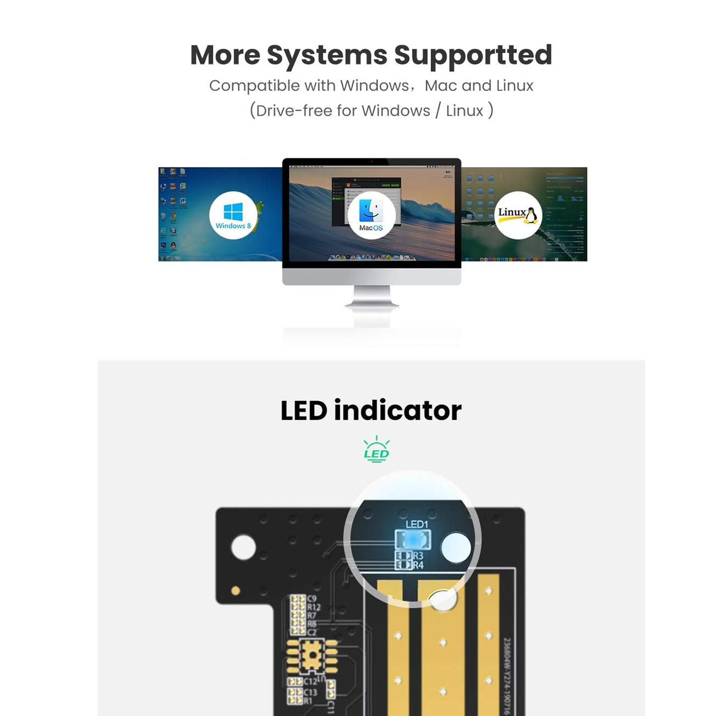 محول UGREEN PCIe 3.0 x4 إلى M.2 NVME / 70503 