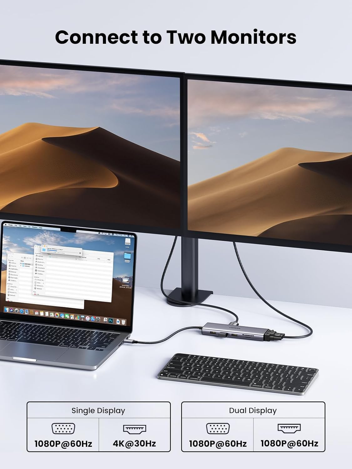 UGREEN USB-C to 3*USB 3.0 A+HDMI 4K@30Hz;2K@60HZ;1080P@120Hz + VGA + RJ45 + SD/TF + 3.5mm Audio + PD Adapter UGREEN USB-C to 3*USB 3.0 A+HDMI 4K@30Hz;2K@60HZ;1080P@120Hz + VGA + RJ45 + SD/TF + 3.5mm Audio + PD Adapter