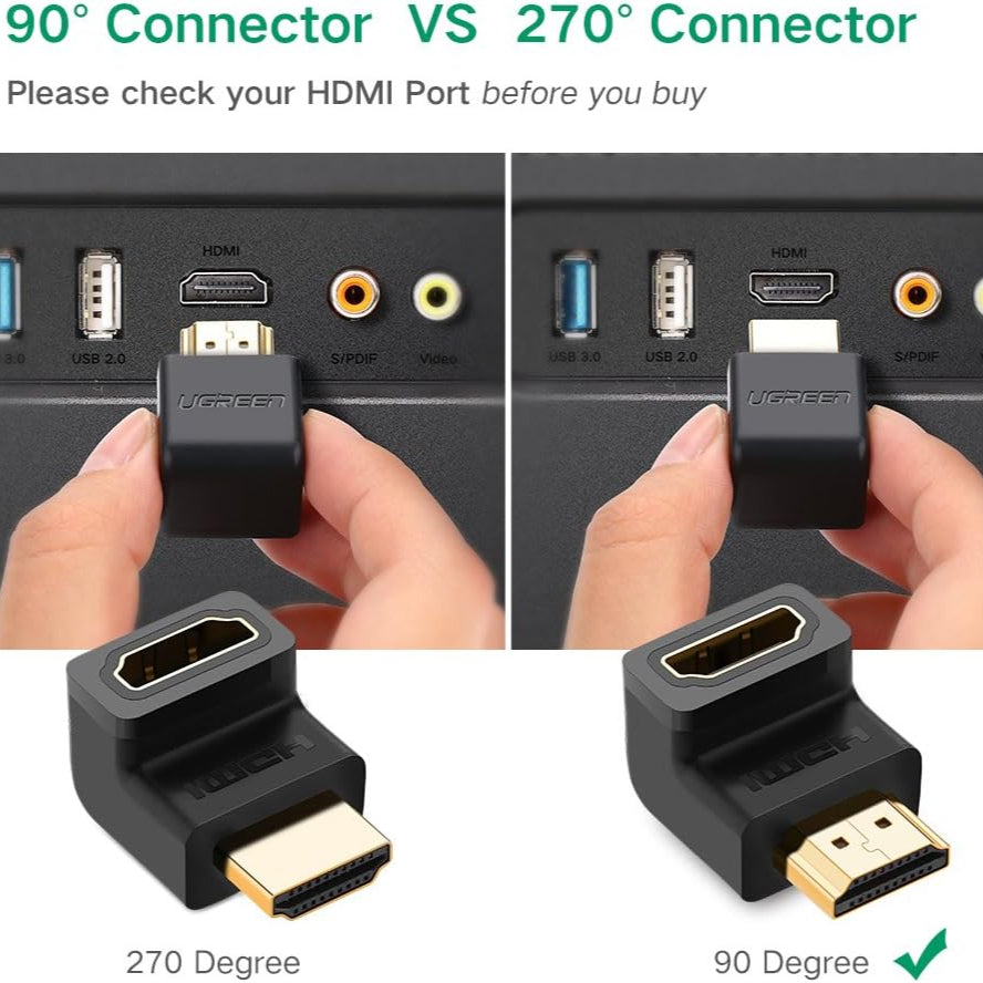 محول HDMI من ذكر إلى أنثى من UGREEN Down / 20109 محول HDMI من ذكر إلى أنثى من UGREEN Down / 20109
