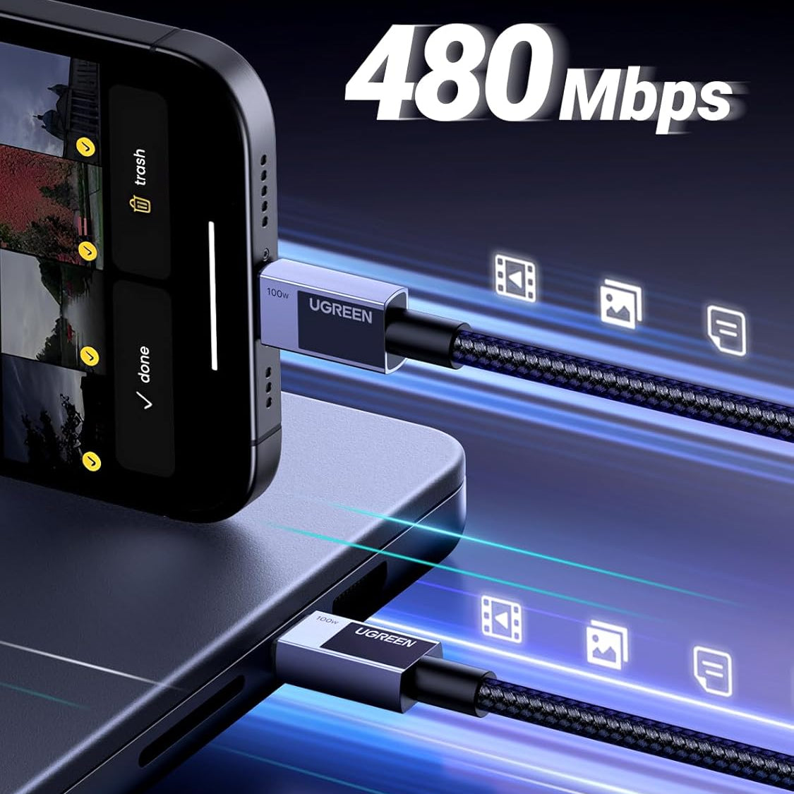 UGREEN USB C to USB C Cable 100W PD Fast Charging / L512