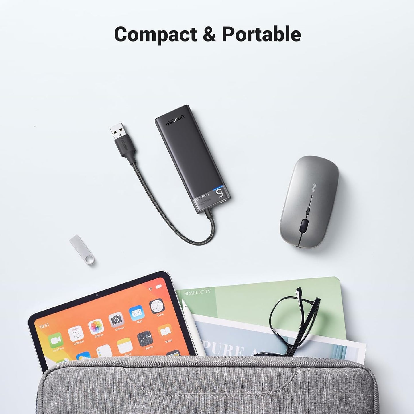 UGREEN USB Hub 3.2 Ultra Slim Data Hub 4 Ports with LED Indicator / 15548