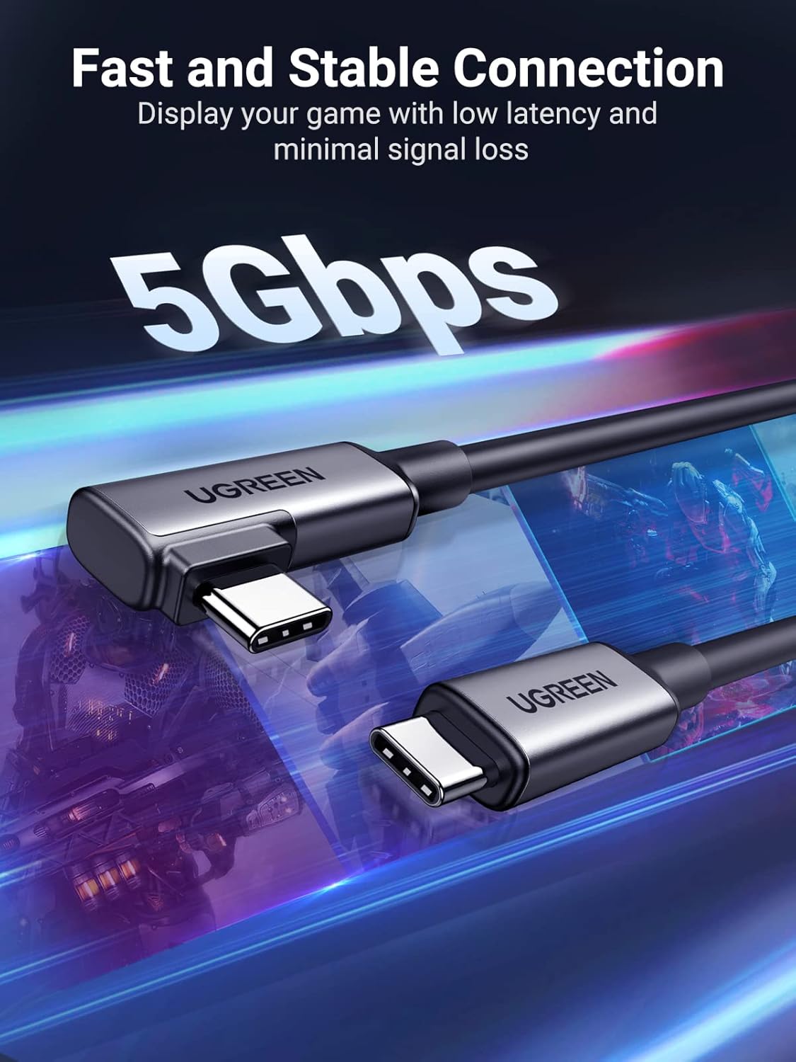 UGREEN Right Angle USB-C to USB-C VR Link Cable 5.00M / 90629