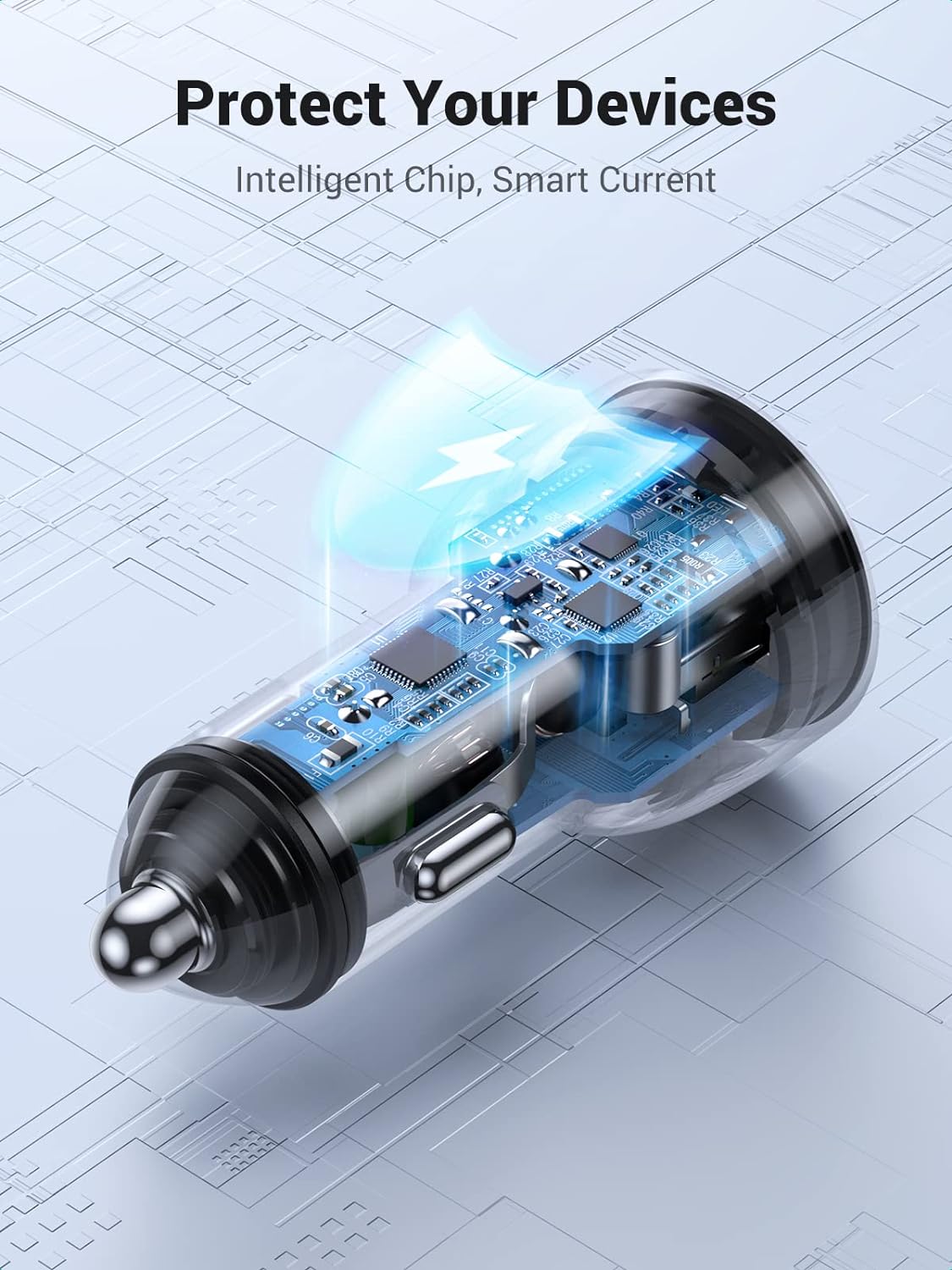 شاحن سيارة سريع 40 واط لهاتف ايفون من يوجرين / 70594