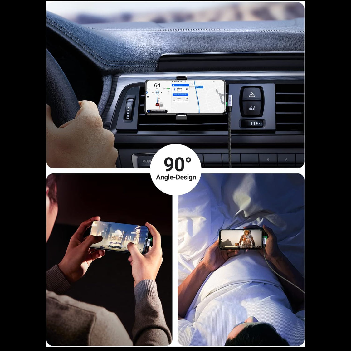 UGREEN Right Angle USB C Cable 3.0 Type C Charger 5Gbps/ 1Meter /US385 - 20299