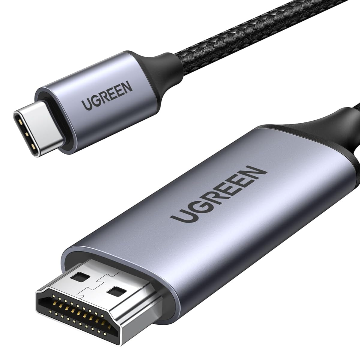 كابل Ugreen كابل HDMI - USB Type C 4K 60 هرتز 1.5 متر أسود-رمادي /50570