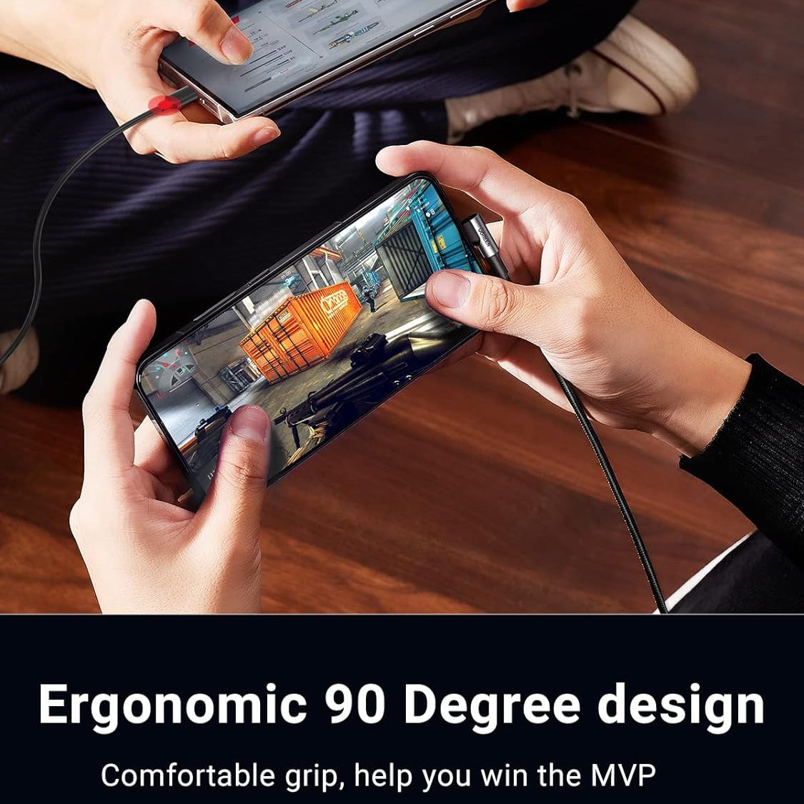 Ugreen Angled USB-C Male To USB2.0 A Male 3A Data Cable(90°Angle) (Black)/ US284