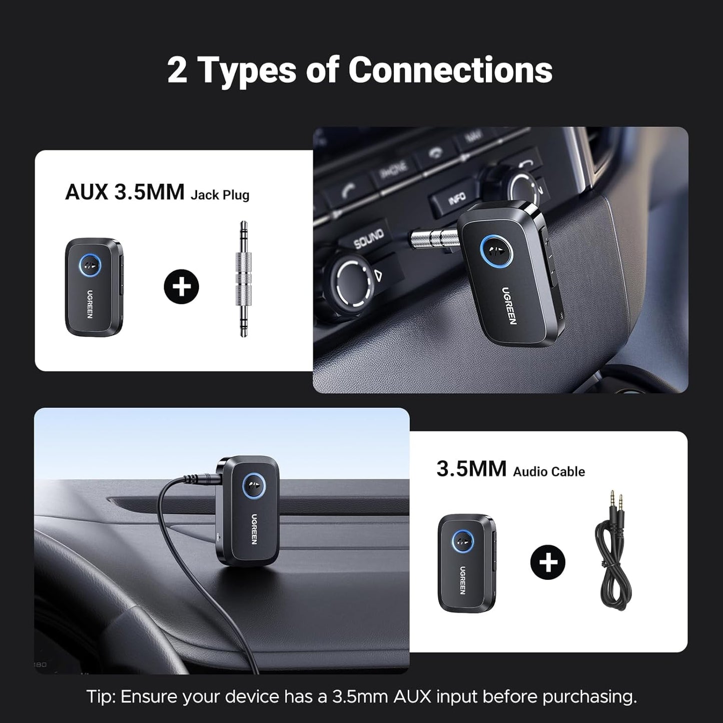 UGREEN Car Bluetooth Audio Receiver / 90748