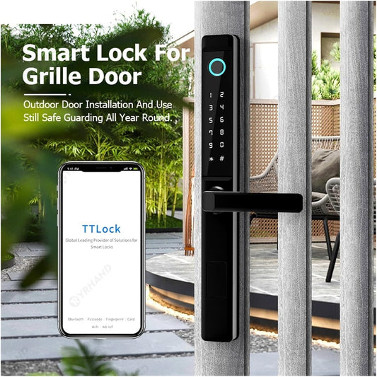 Smart Door Lock for Grille Door (Double-Sided Fingerprint) SE49