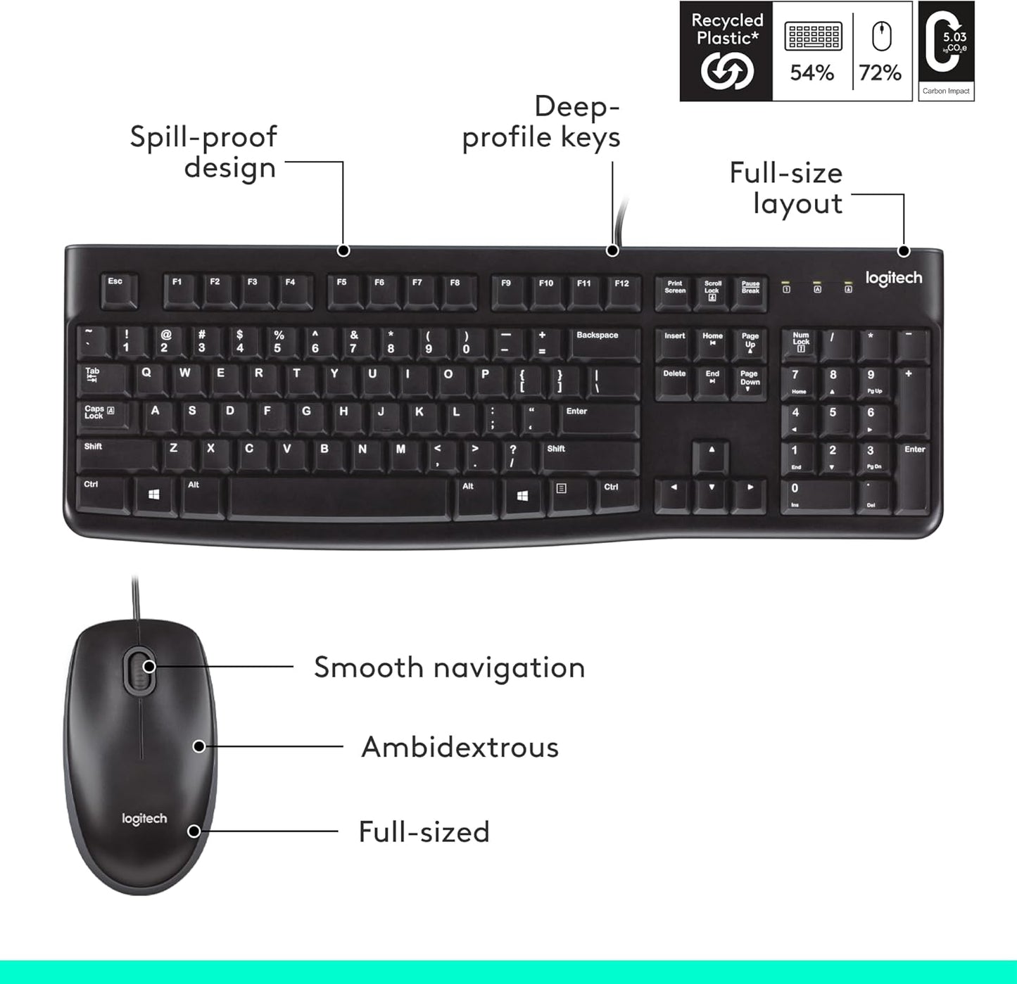 Logitech MK120 Wired Keyboard and Mouse Combo