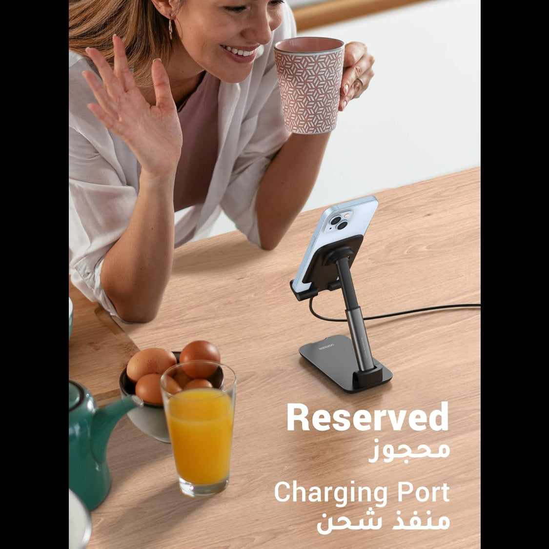 UGREEN Foldable Multi-Angle Phone Desktop Stand With Height Adjustable-Multicolor / LP3733