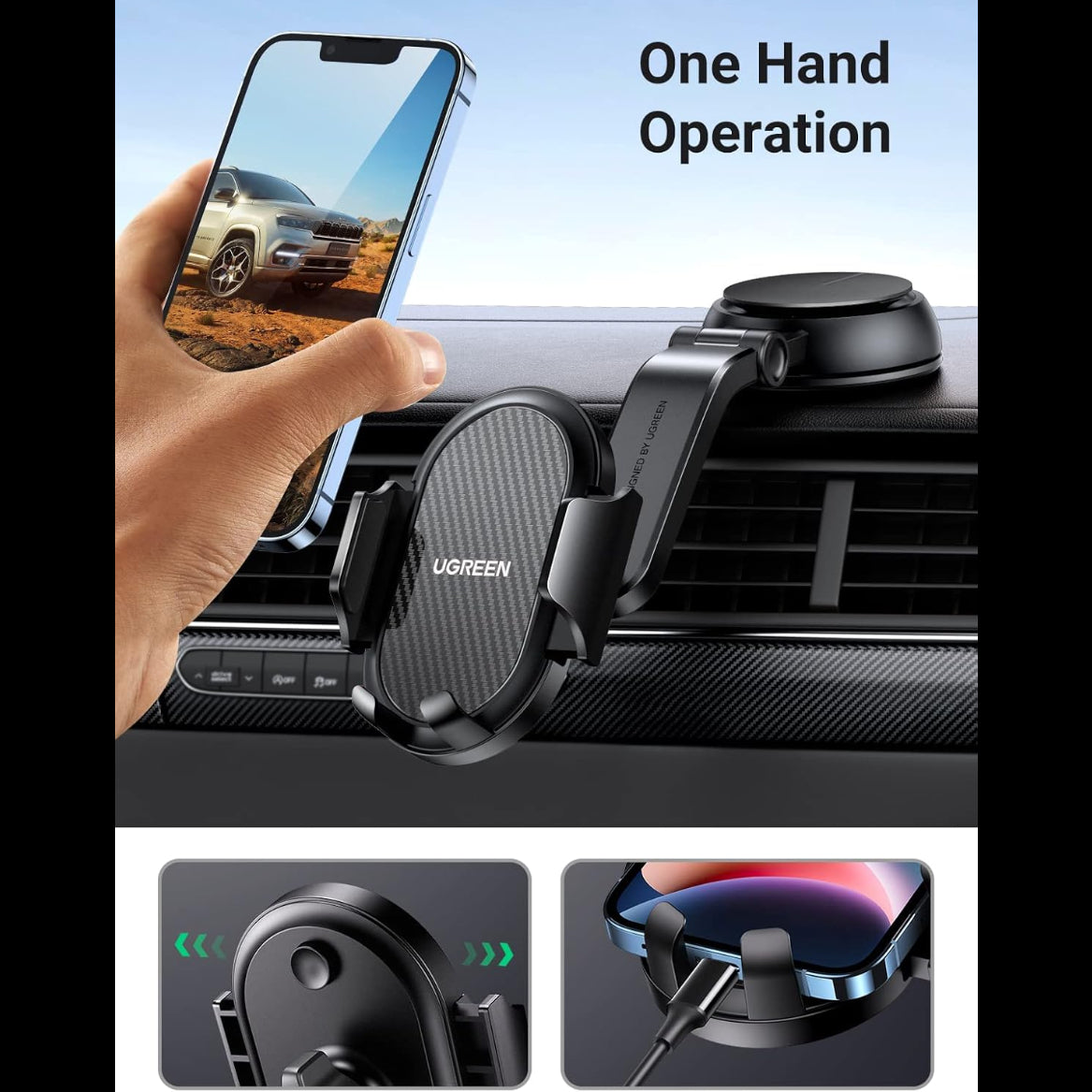 UGREEN  Magnetic Waterfall-Shaped Suction Cup Phone Mount Press type / 20473