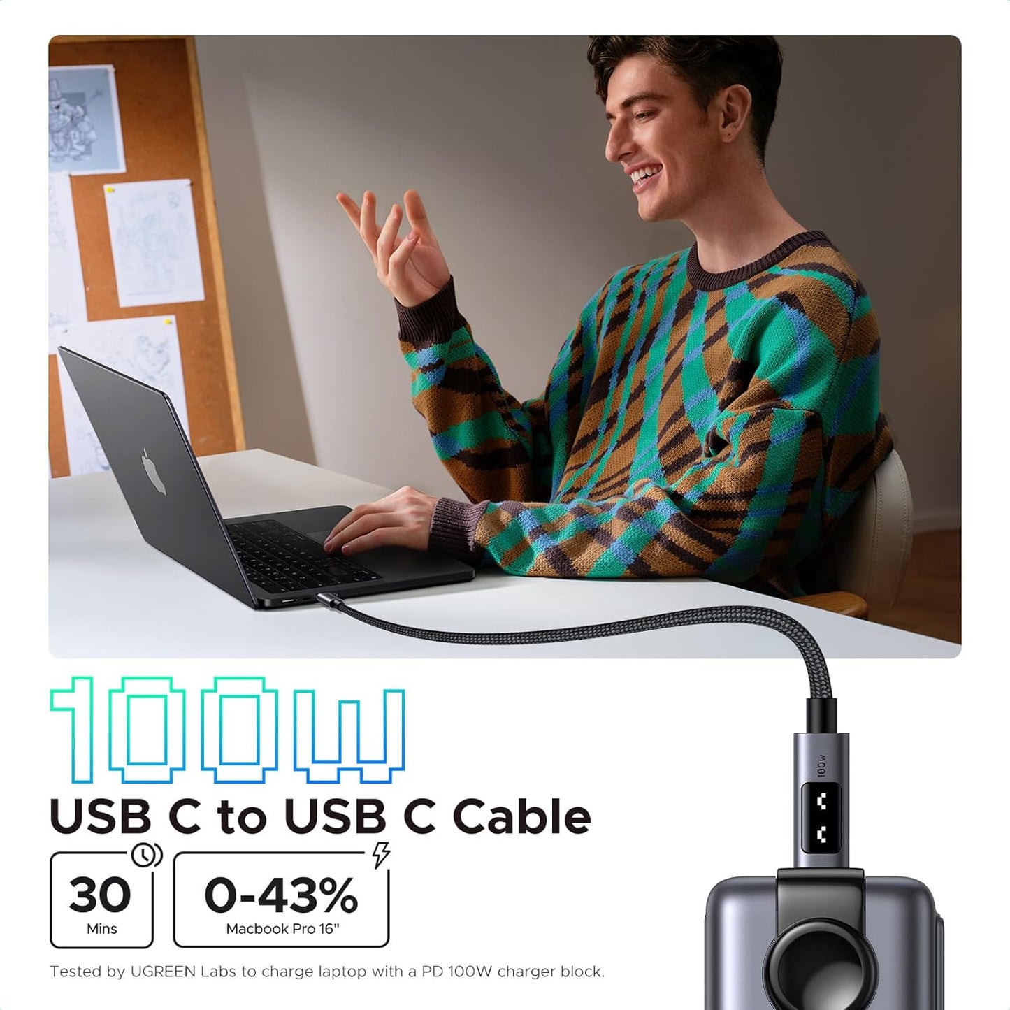 UGREEN Uno USB-C to USB-C PD Fast Charging Cable 5A Max 100W / L509