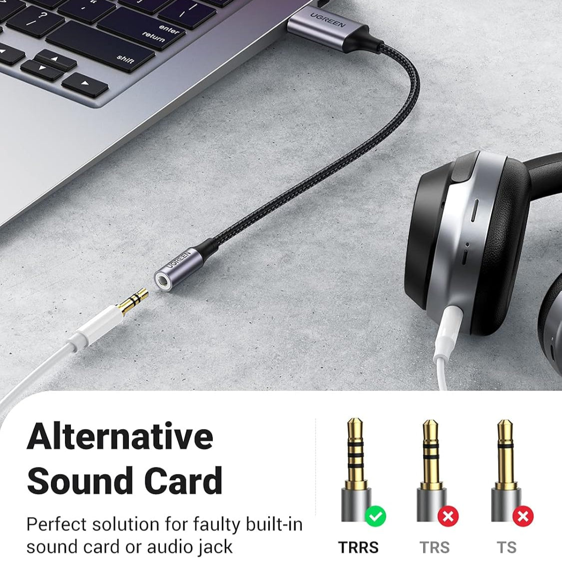 UGREEN USB to 3.5mm Audio Jack USB A Sound Card Adapter /30757